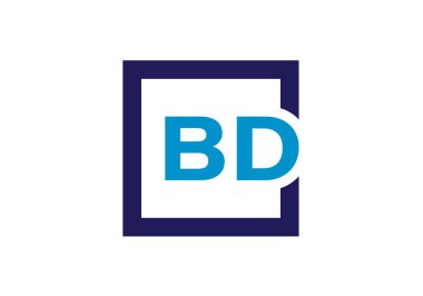 İlk Monogram Harf B D Logo Tasarım Vektör Şablonu. B D Harf Logo Tasarımı