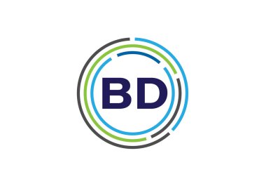 İlk Monogram Harf B D Logo Tasarım Vektör Şablonu. B D Harf Logo Tasarımı