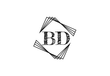 İlk Monogram Harf B D Logo Tasarım Vektör Şablonu. B D Harf Logo Tasarımı