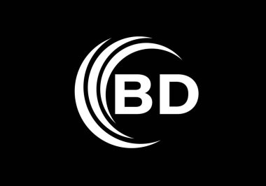 İlk Monogram Harf B D Logo Tasarım Vektör Şablonu. B D Harf Logo Tasarımı