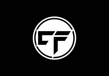 İlk Monogram C F Logo Tasarım Vektör Şablonu. C F Harfi Logo Tasarımı