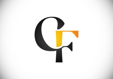İlk Monogram C F Logo Tasarım Vektör Şablonu. C F Harfi Logo Tasarımı