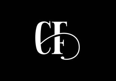 İlk Monogram C F Logo Tasarım Vektör Şablonu. C F Harfi Logo Tasarımı