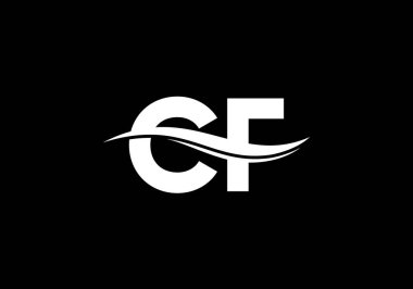 İlk Monogram C F Logo Tasarım Vektör Şablonu. C F Harfi Logo Tasarımı