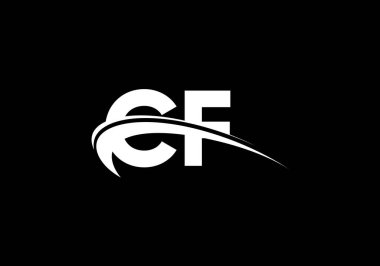 İlk Monogram C F Logo Tasarım Vektör Şablonu. C F Harfi Logo Tasarımı