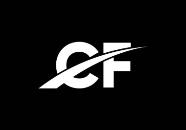 İlk Monogram C F Logo Tasarım Vektör Şablonu. C F Harfi Logo Tasarımı