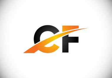 İlk Monogram C F Logo Tasarım Vektör Şablonu. C F Harfi Logo Tasarımı