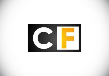 İlk Monogram C F Logo Tasarım Vektör Şablonu. C F Harfi Logo Tasarımı