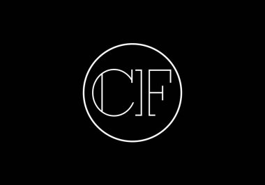 İlk Monogram C F Logo Tasarım Vektör Şablonu. C F Harfi Logo Tasarımı