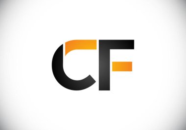 İlk Monogram C F Logo Tasarım Vektör Şablonu. C F Harfi Logo Tasarımı