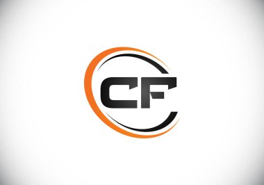 İlk Monogram C F Logo Tasarım Vektör Şablonu. C F Harfi Logo Tasarımı