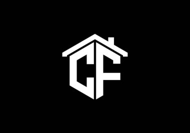 İlk Monogram C F Logo Tasarım Vektör Şablonu. C F Harfi Logo Tasarımı