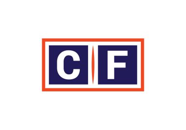 İlk Monogram C F Logo Tasarım Vektör Şablonu. C F Harfi Logo Tasarımı