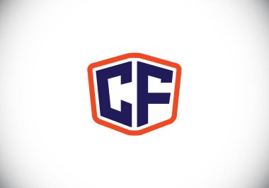 İlk Monogram C F Logo Tasarım Vektör Şablonu. C F Harfi Logo Tasarımı