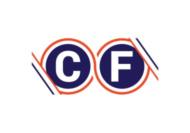 İlk Monogram C F Logo Tasarım Vektör Şablonu. C F Harfi Logo Tasarımı