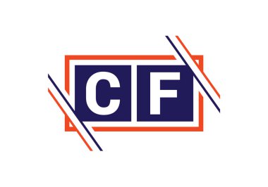 İlk Monogram C F Logo Tasarım Vektör Şablonu. C F Harfi Logo Tasarımı