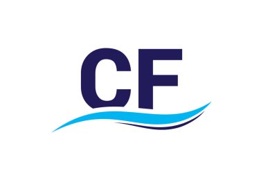 İlk Monogram C F Logo Tasarım Vektör Şablonu. C F Harfi Logo Tasarımı