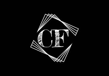İlk Monogram C F Logo Tasarım Vektör Şablonu. C F Harfi Logo Tasarımı