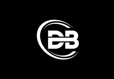 İlk Monogram D B Logo Tasarım Vektör Şablonu. D B Harfi Logo Tasarımı