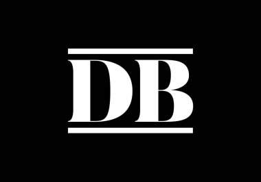 İlk Monogram D B Logo Tasarım Vektör Şablonu. D B Harfi Logo Tasarımı