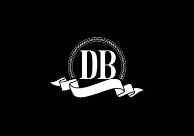 İlk Monogram D B Logo Tasarım Vektör Şablonu. D B Harfi Logo Tasarımı