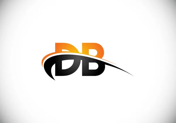 初始字母D B标志设计向量模板 Db字母标识设计 — 图库矢量图片