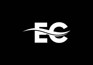 İlk Monogram E C Logo Tasarım Vektör Şablonu. E C Harfi Logo Tasarımı