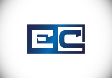 İlk Monogram E C Logo Tasarım Vektör Şablonu. E C Harfi Logo Tasarımı
