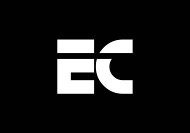 İlk Monogram E C Logo Tasarım Vektör Şablonu. E C Harfi Logo Tasarımı