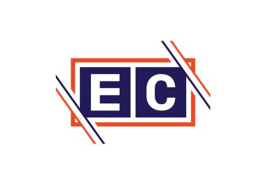 İlk Monogram E C Logo Tasarım Vektör Şablonu. E C Harfi Logo Tasarımı