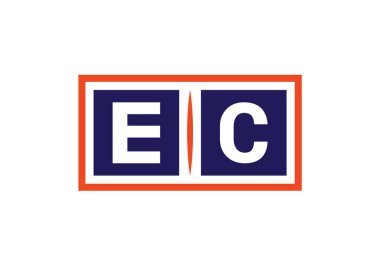 İlk Monogram E C Logo Tasarım Vektör Şablonu. E C Harfi Logo Tasarımı