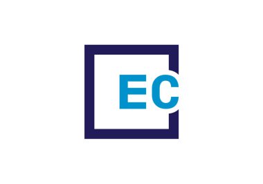 İlk Monogram E C Logo Tasarım Vektör Şablonu. E C Harfi Logo Tasarımı