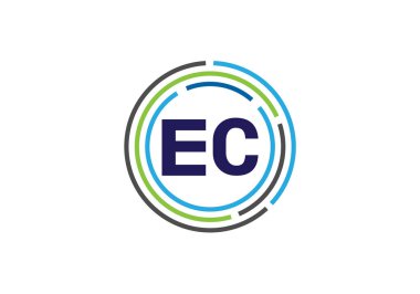 İlk Monogram E C Logo Tasarım Vektör Şablonu. E C Harfi Logo Tasarımı