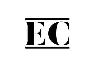 İlk Monogram E C Logo Tasarım Vektör Şablonu. E C Harfi Logo Tasarımı