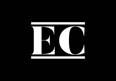 İlk Monogram E C Logo Tasarım Vektör Şablonu. E C Harfi Logo Tasarımı