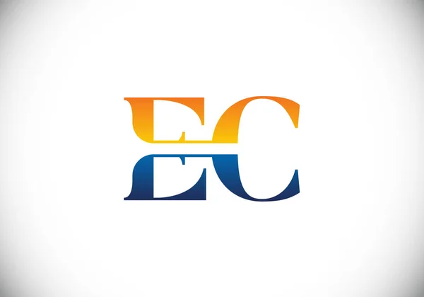 初始字母E C标志设计向量模板 C字母标志设计 — 图库矢量图片