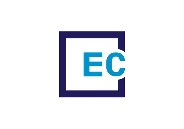 初始字母E C标志设计向量模板 C字母标志设计 — 图库矢量图片