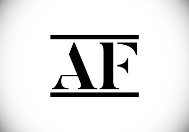 F harfi işareti. Baş harf A F Logo Tasarım Vektör Şablonu. Monogram logosu