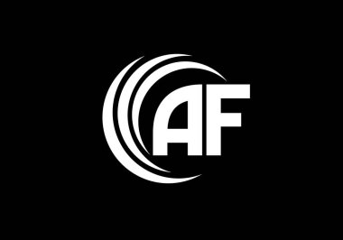 F harfi işareti. Baş harf A F Logo Tasarım Vektör Şablonu. Monogram logosu