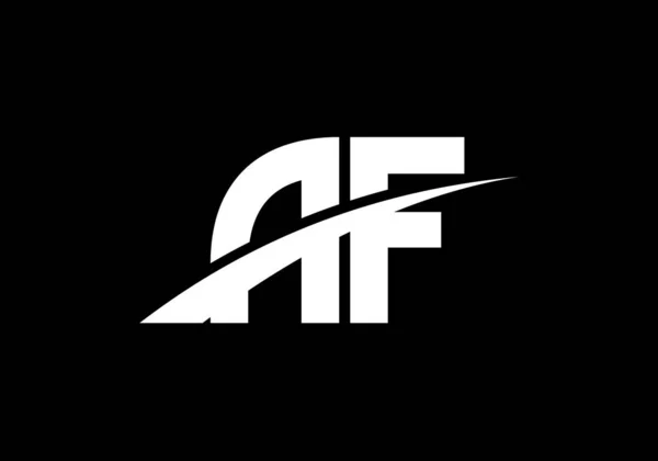 F harfi işareti. Baş harf A F Logo Tasarım Vektör Şablonu. Monogram logosu