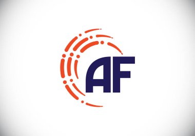 F harfi işareti. Baş harf A F Logo Tasarım Vektör Şablonu. Monogram logosu