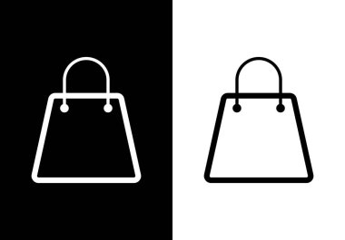 Alışveriş Torbası Simge Vektör Logo Şablonu. eCommerce simge vektör Illustration Design