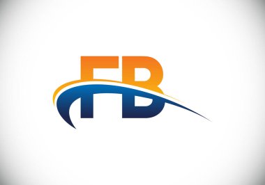 F B İlk Harf Logosu Tasarımı, Şirket İş Kimliği için Grafik Alfabe Sembolü