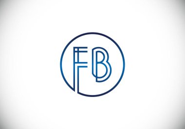 F B İlk Harf Logosu Tasarımı, Şirket İş Kimliği için Grafik Alfabe Sembolü