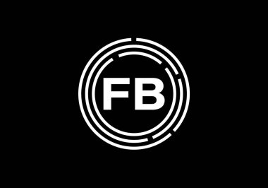 F B İlk Harf Logosu Tasarımı, Şirket İş Kimliği için Grafik Alfabe Sembolü