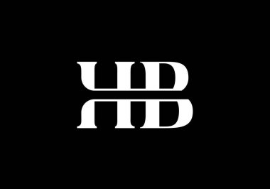 H B İlk Harf Logosu Tasarımı, Şirket İş Kimliği için Grafik Alfabe Sembolü