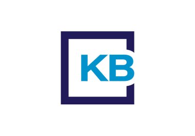 İlk Monogram Harf K B Logo Tasarım Vektör Şablonu. K B Harfi Logo Tasarımı