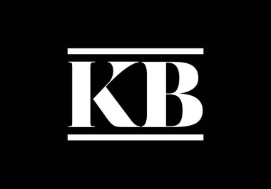 İlk Monogram Harf K B Logo Tasarım Vektör Şablonu. K B Harfi Logo Tasarımı