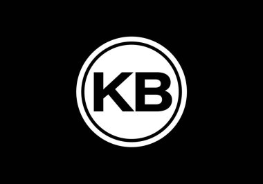 İlk Monogram Harf K B Logo Tasarım Vektör Şablonu. K B Harfi Logo Tasarımı