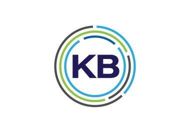 İlk Monogram Harf K B Logo Tasarım Vektör Şablonu. K B Harfi Logo Tasarımı